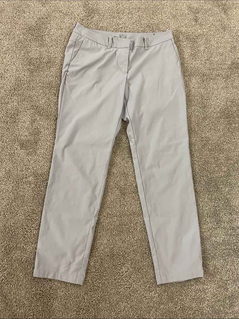 Nike Women's Dri-Fit Light Gray Straight Trousers